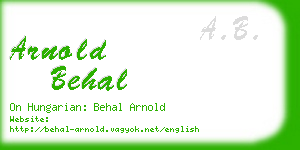arnold behal business card
